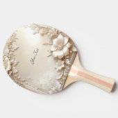 Raquette De Ping Pong Ivory Flowers Ping Pong Paddle (Côté)