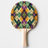 Raquette De Ping Pong Jacquard Mardi Gras jaune violet vert (Devant)
