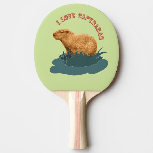 Raquette De Ping Pong J'adore les capybaras Amoureux de capybara mignon (Devant)