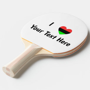Raquette De Ping Pong J'aime (Cœur de la Diaspora Africaine) Texte Perso
