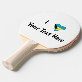 Raquette De Ping Pong J'aime (Drapeau des Bahamas en forme de cœur) Pers