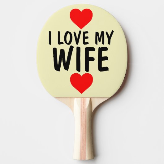 RAQUETTE DE PING PONG J'AIME MES PADDLES DE PING-PONG POUR FEMME (Devant)