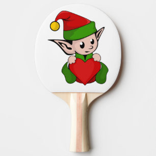 RAQUETTE DE PING PONG "J'AIME NOËL" ELF