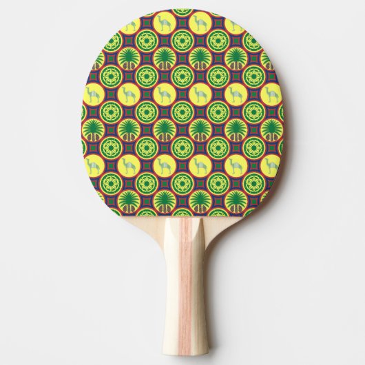 Raquette De Ping Pong Jamahiri ® Libye | Motif africain (Devant)