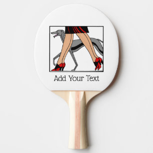 Raquette De Ping Pong Jambes Art Déco Femmes Greyhound Whippet Chien R