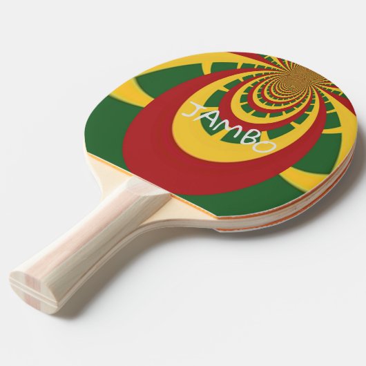 Raquette De Ping Pong Jambo Hakuna Matata Jamaïque Rasta Couleurs spinin (Devant Angle)