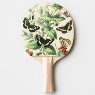 Raquette De Ping Pong Jardin des papillons et des fleurs