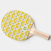 Raquette De Ping Pong Jardin Fleur Jaune Retro Motif (Côté)