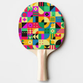 Raquette De Ping Pong Jardin Moderne Abstrait (Dos)
