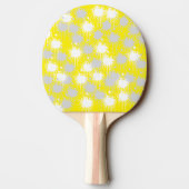 Raquette De Ping Pong Jaune, blanc Argent Blush Abstrait (Dos)