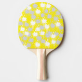 Raquette De Ping Pong Jaune, blanc Argent Blush Abstrait (Devant)