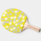 Raquette De Ping Pong Jaune, blanc Argent Blush Abstrait (Côté)