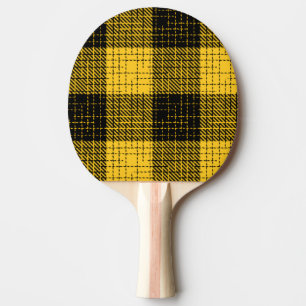 Raquette De Ping Pong Jaune Croix à Carreaux Noir Buffalo Check