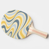 Raquette De Ping Pong Jaune et bleu abstrait design tourbillon (Côté)
