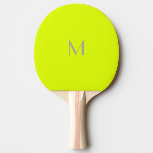 Raquette De Ping Pong jaune fluorescent - ajouter monogramme  (Devant)