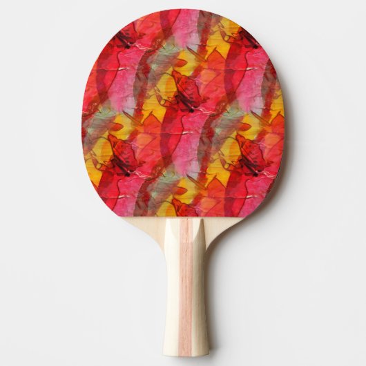 Raquette De Ping Pong Jaune rouge d'art d'aquarelle (Devant)