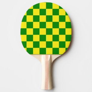 Raquette De Ping Pong Jaune vert À damiers Motif chèque