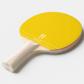 Raquette de ping pong jaune vif monogrammée (Devant Angle)