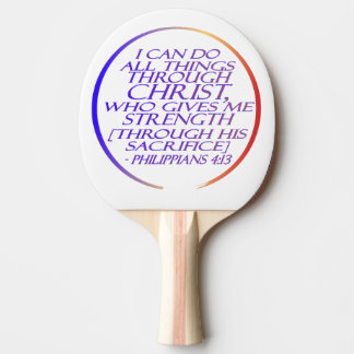 Raquette De Ping Pong Je peux faire tout par le Christ Bible Verse