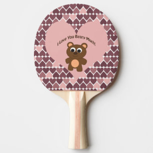 Raquette De Ping Pong Je t'aime beaucoup, fais attention ! Arrière - pla