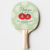 Raquette De Ping Pong Je T'Aime De Ma Tête Tomates Drôle Pun Fruit (Dos)