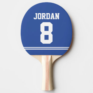 Raquette De Ping Pong Jersey de football bleu avec nom et numéro personn