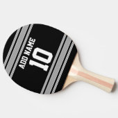 Raquette De Ping Pong Jersey Sport Argent Noir avec votre nom et numéro (Côté)