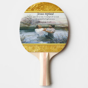 Raquette De Ping Pong Jésus Christ Baptême image deux