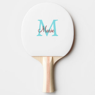 Raquette De Ping Pong jeté simple minimal ajouter nom monogramme rose ro