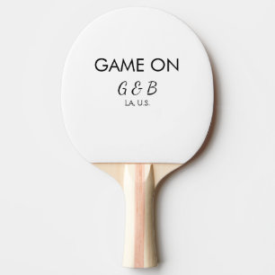 Raquette De Ping Pong Jeu ajouter nom du couple mariage lieu ville g