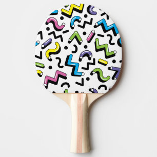 Raquette De Ping Pong Jeu géométrique : Motif de formes de Doodles