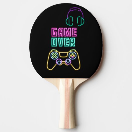 Raquette De Ping Pong Jeu vidéo du cool Neon. (Devant)