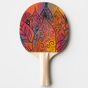 Raquette De Ping Pong Joli Art Floral