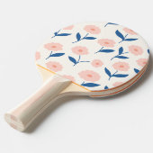 Raquette De Ping Pong Joli Boho Chic Fleurs Rose Motif (Devant Angle)