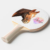 Raquette De Ping Pong Joli Cheval Animal Equestre Étables Monogramme (Devant Angle)