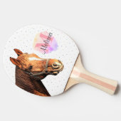 Raquette De Ping Pong Joli Cheval Animal Equestre Étables Monogramme (Côté)