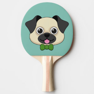 Raquette De Ping Pong Joli chien Carlin avec Papillon