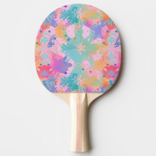 Raquette De Ping Pong Joli Cravate-Dye Timbre rose Arc-en-ciel Motif