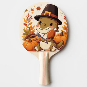 Raquette De Ping Pong Joli dinosaure de Thanksgiving