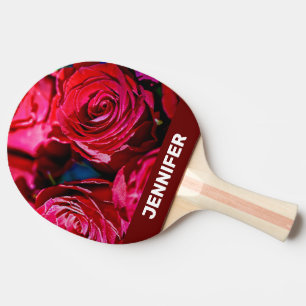 Raquette De Ping Pong Joli Ensemble De Roses Rouges