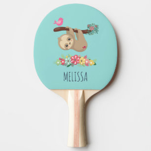 Raquette De Ping Pong Joli fentes Brown accrochées à l'envers