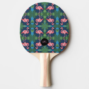 Raquette De Ping Pong Joli Flamant rose rose avec nom