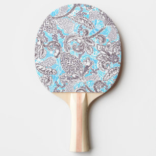 Raquette De Ping Pong Joli floral classique gris bleu