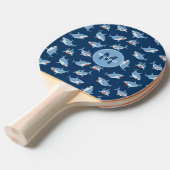 Raquette De Ping Pong Joli grand requin blanc Motif Océan Monogramme (Devant Angle)