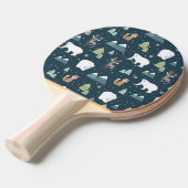 Raquette De Ping Pong Joli Noël Animaux d'hiver Motif rustique (Devant Angle)