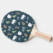 Raquette De Ping Pong Joli Noël Animaux d'hiver Motif rustique (Côté)