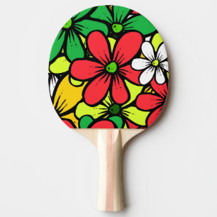 Raquette De Ping Pong Joli Regroupement lumineux de Fleurs d'été