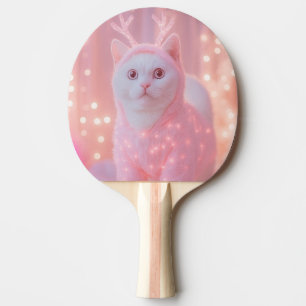 Raquette De Ping Pong Joli Renne Lumineux Kitty Fantaisie Hivernale     