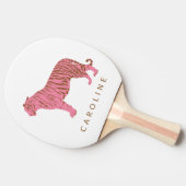 Raquette De Ping Pong Joli Tigre Rose Stylish Nom Personnalisé Simple (Côté)