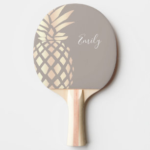 Raquette De Ping Pong Jolie élégante cuivre rose or ananas & gris